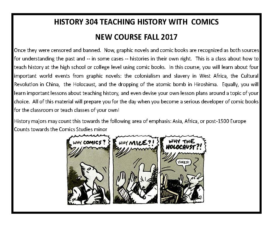 Fall 2017 History 304 Course, illustrated in comic book style
